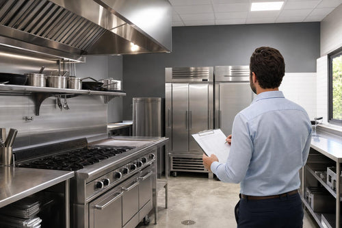 Restaurant operator reviewing a commercial kitchen capital plan
