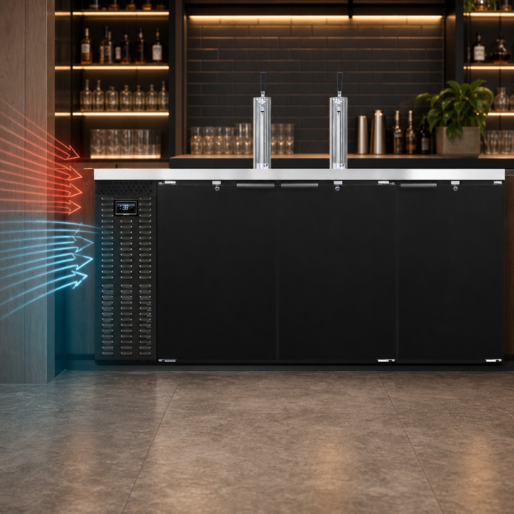 Product image #3 for Continental KC79N 79-Inch 3-Door Front Breathing Keg Cooler with 2 Draft Columns