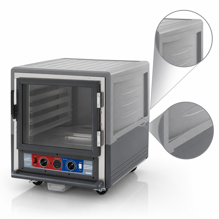 Product image #3 for Metro C5 3 Series Under Counter Combination Heated Holding and Proofing Cabinet, Gray Insulation Armour, Clear Door, 10 Pan Capacity