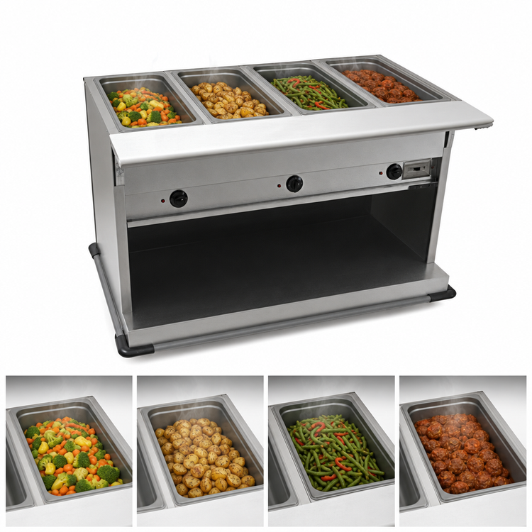 Product image #3 for Spec-Master PHT4OB-208 4-Well Electric Portable Hot Food Table with Open Base