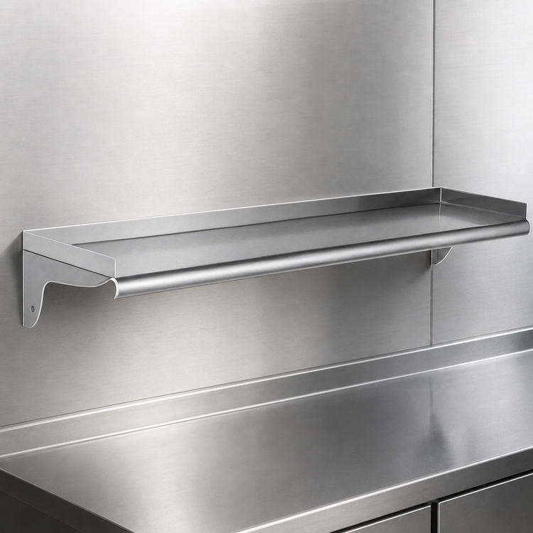 Product image #3 for Eagle Group 60"W x 12"D Wall-Mounted Shelf, 16 Gauge 304 Stainless Steel