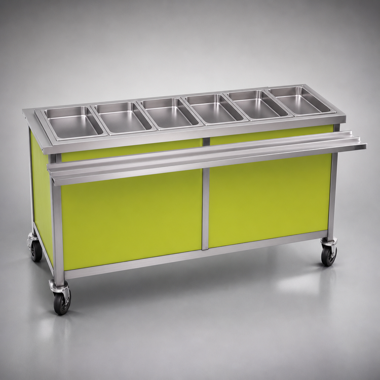Product image #3 for Eagle Group Director's Choice DCS6-HFU-B 96" Mobile Electric 6-Pan Hot Food Table
