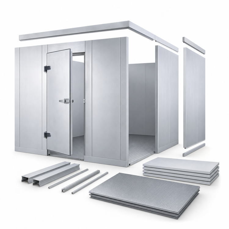Product image #3 for AmeriKooler Quick Ship Indoor Walk-In Freezer Panels Only with Aluminum Floor, 6' x 8' x 7'-7" High