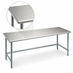 Thumbnail image #3 for Eagle Group Budget Series T36144GTB 144-Inch x 36-Inch Flat Top 430 Stainless Steel Work Table with Galvanized Base