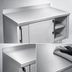 Thumbnail image #3 for La Rosa 72-Inch x 28-Inch Stainless Steel Bus Cart Utility Stand with Sliding Door Cabinet Base
