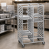 Thumbnail image #3 for Channel Manufacturing Double-Section Aluminum Cafeteria Tray Rack for 14 x 18 Trays, 64 Inches High, 6-Inch Spacing, with Casters