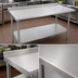 Thumbnail image #3 for John Boos Stallion 120-Inch x 24-Inch 16-Gauge 300 Series Stainless Steel Work Table with Rear Up-Turn and Undershelf