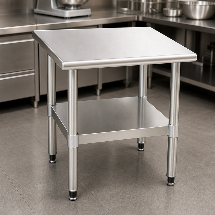 Product image #3 for 36-Inch Stainless Steel Stationary Mixer Stand with Adjustable Undershelf, 16-Gauge Top