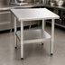 Thumbnail image #3 for 36-Inch Stainless Steel Stationary Mixer Stand with Adjustable Undershelf, 16-Gauge Top