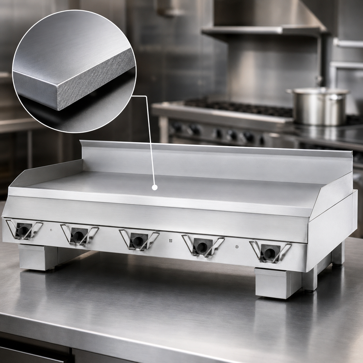 Product image #3 for Garland Master CG-72F 72-Inch Countertop Gas Front Drain Production Griddle with 1-Inch Polished Steel Plate