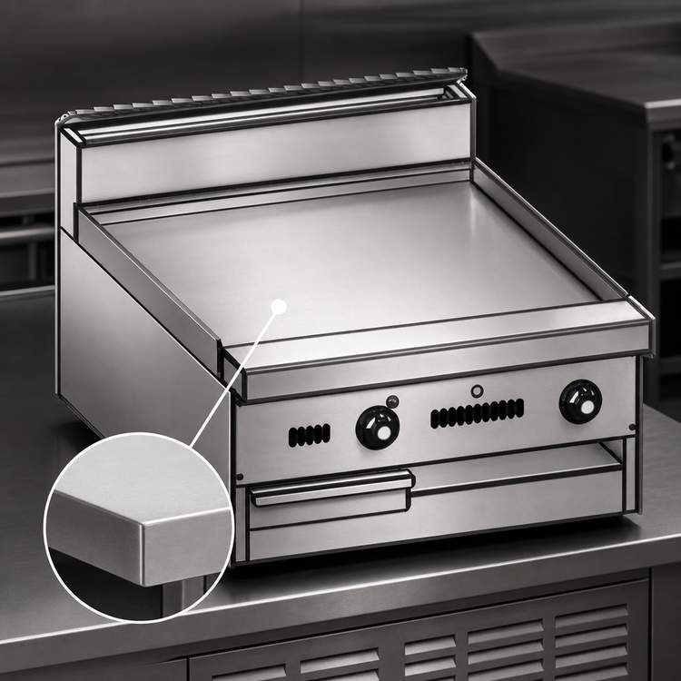 Product image #3 for Bistro JBR-72G-M 72-Inch Modular Gas Griddle with 1-Inch Polished Steel Plate