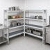 Thumbnail image #3 for Fermostock 4-Tier Corner Expansion Polymer Shelving Kit, 83 Inch H x 35 Inch W x 22 Inch D