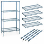Thumbnail image #3 for Quantum WR54-2424GY 24"W x 24"D x 54"H Gray Epoxy 4-Shelf Stationary Wire Shelving Starter Kit