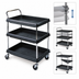 Thumbnail image #3 for Metro Deep Ledge 3-Tier Adjustable Polymer Bus Cart with Open Base