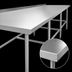 Thumbnail image #3 for Steel Works Stainless 18-Gauge 304 Stainless Steel Open Base Worktable, 84 x 30 x 34 Inches, 2-Inch Rear Upturn