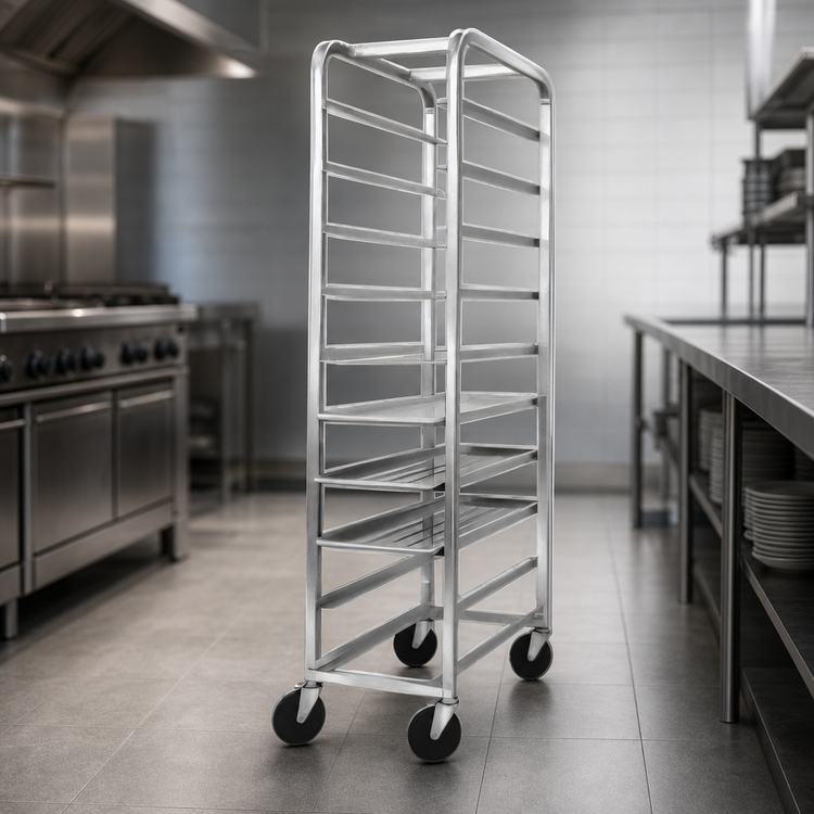 Product image #3 for Channel Manufacturing Stainless Steel End-Load Platter Rack for 18-Inch Platters, 10 Capacity, 70-Inch High