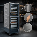 Thumbnail image #3 for Metro C5 Insulation Armour C539-HDC-U-GY Mobile Full-Height Heated Holding Cabinet, Clear Dutch Doors, 18 Sheet Pan/34 Hotel Pan Capacity
