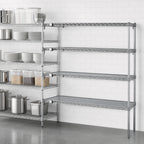 Thumbnail image #3 for Metro Super Erecta 5AA467C Add-On Wire Shelving Unit, 5 Adjustable Shelves, 60W x 21D x 74H, Chrome