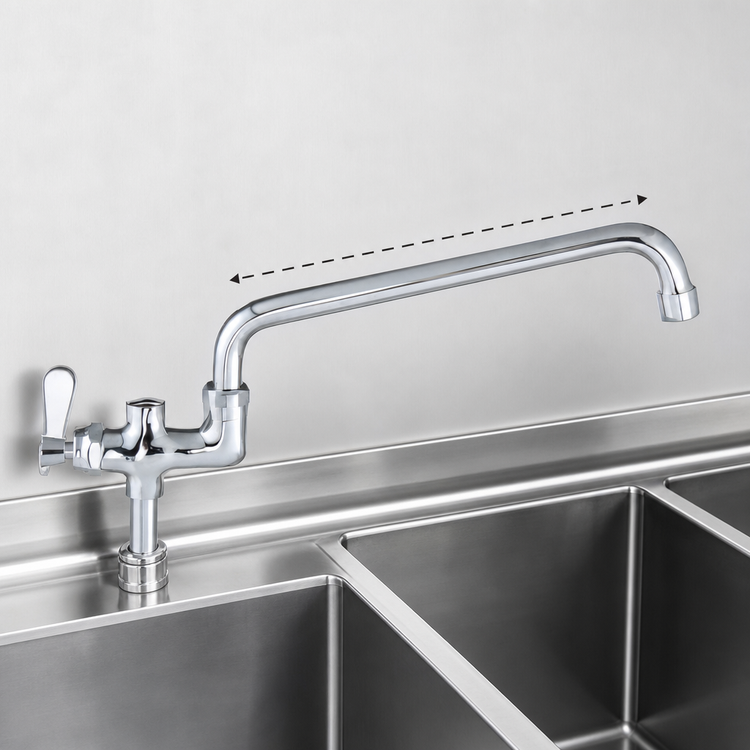 Product image #3 for Steel Works Stainless 12-Inch Add-On Faucet for Pre-Rinse Units