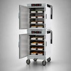 Thumbnail image #4 for Metro HotBlox™ HBCW16-ASPC-M 16-Pan Dual-Cavity Pass-Thru Mobile Insulated Holding Cabinet, Analog Control, Solid Front/Clear Rear Doors