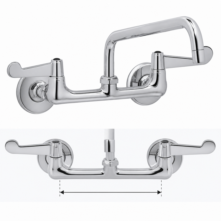 Product image #3 for Equip 8-Inch Wall Mount Swivel Faucet with 10-Inch Swing Nozzle, Low-Lead