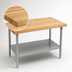 Thumbnail image #3 for John Boos 48 Inch x 30 Inch Northern Hard Rock Maple Wood Top Work Table with Stainless Steel Legs and Adjustable Undershelf