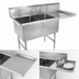 Thumbnail image #3 for John Boos B-Series 2-Compartment Stainless Steel Sink with Right Drainboard, 58-3/16 Inch Wide