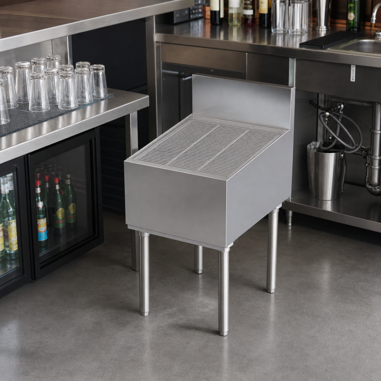 Product image #3 for Krowne Royal Series Freestanding Underbar Drainboard, 18 x 24 Inch, Stainless Steel