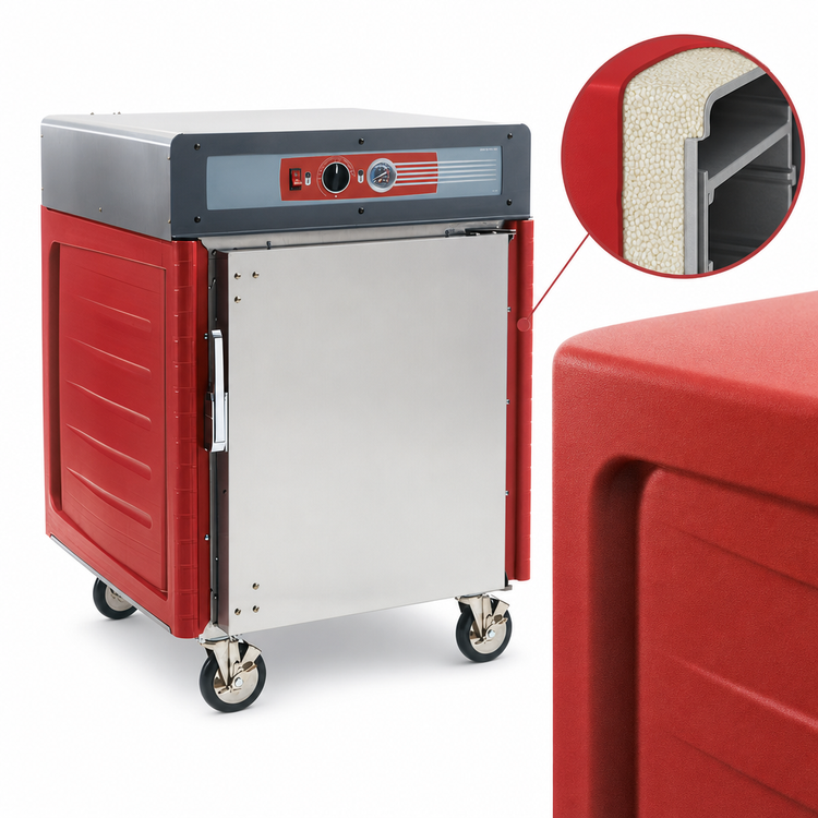 Product image #3 for Metro C5 4 Series Insulation Armour Plus Mobile Half-Height Heated Holding Cabinet with Solid Door and Universal Wire Slides, 120V