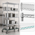 Thumbnail image #3 for QuadTruss 4-Tier Stationary Starter Wire Shelving Unit with Dunnage Shelf, 48 x 24 x 74 Inches, Chrome Finish