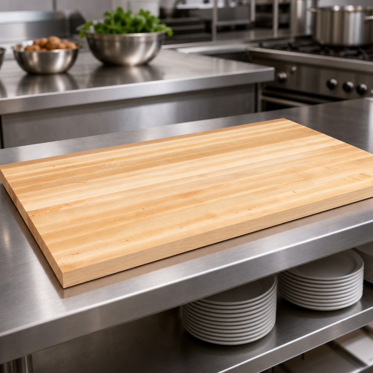 Product image #3 for John Boos Boos Block 144-Inch x 25-Inch x 1-1/2-Inch Edge Grain Northern Hard Rock Maple Kitchen Countertop, Varnique Finish