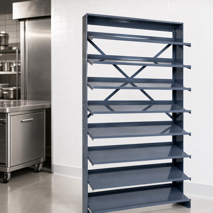Product image #3 for Quantum Sloped Single-Sided Pick Rack with 8 Shelves, 400 lb Capacity