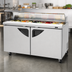 Thumbnail image #3 for Turbo Air Super Deluxe 60 1/4-Inch 2-Section Sandwich/Salad Prep Table with Clear Lid, 16-Pan, 16 Cu. Ft.