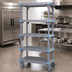 Thumbnail image #3 for Millenia Gray Polymer Mobile Starter Shelving Unit with 5 Open Grid Shelves, 48 Inches W x 24 Inches D x 74 Inches H