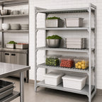 Thumbnail image #4 for Cambro Camshelving® Premium CPA213684VS4PKG 4-Shelf Vented and Solid Add-On Shelving Unit, 21" D x 36" W x 84" H