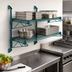Thumbnail image #3 for Quantum Wall-Mount Cantilever Double Shelf Wire Shelving Unit, 72 x 14 Inches, Green Epoxy Antimicrobial Finish