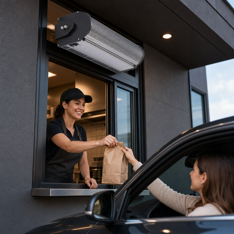 Product image #3 for Berner Drive-Thru 26-Inch Electric Heated Air Curtain for Drive-Thru Windows