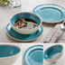 Thumbnail image #4 for Grove 20 oz. Round Rimmed Melamine Soup Bowl, 6 Inch, Aqua