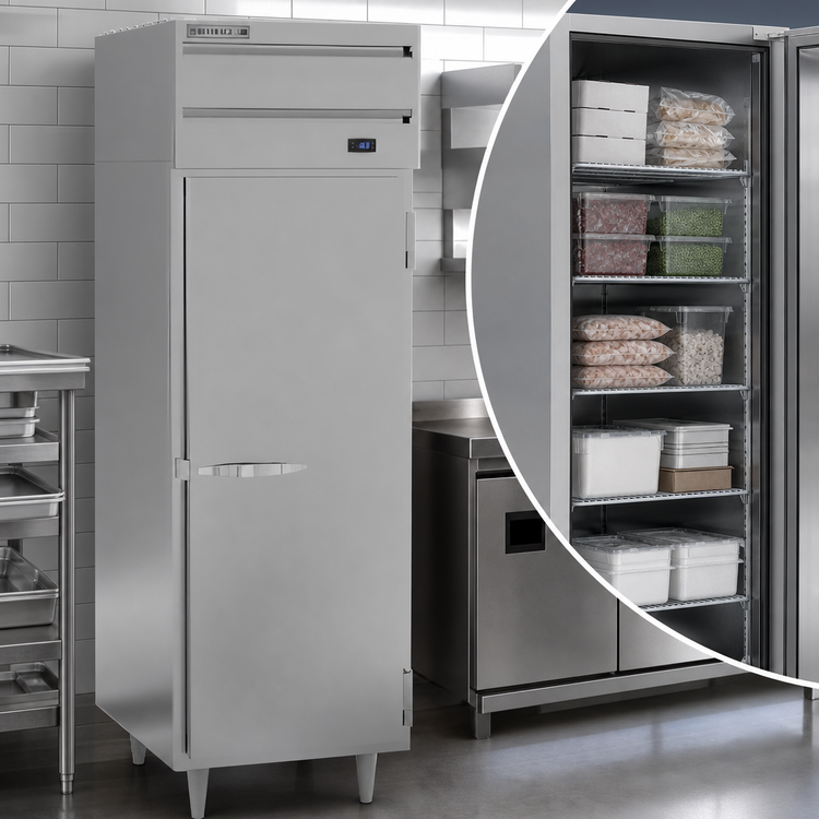 Product image #3 for Beverage Air P Series One-Section Reach-In Freezer, 21.01 Cu. Ft., Solid Lockable Door, Top-Mounted Self-Contained Refrigeration