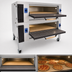 Thumbnail image #3 for Bakers Pride Super Deck Series Y-602BL-DSP Double Deck Gas Display Pizza Oven with 60 x 36 Inch FibraMent Stone Deck