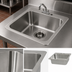 Thumbnail image #3 for BK Resources Deep Drawn 1-Compartment Drop-In Sink with 20 x 16 x 8-Inch Bowl, Faucet and Basket Drain Included