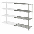Thumbnail image #3 for Metro Super Erecta AN426BR Add-On Wire Shelving Unit, 30"W x 21"D x 63"H, 4 Shelves, Zinc Finish