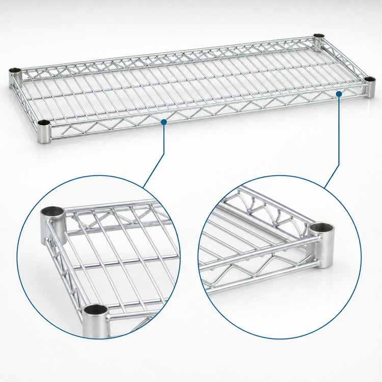 Product image #3 for EAGLEbrite Zinc 72"W x 21"D QuadTruss Wire Shelf