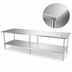 Thumbnail image #3 for Sapphire Manufacturing SMT-1484G 84-Inch x 14-Inch Stainless Steel Work Table with Adjustable Undershelf