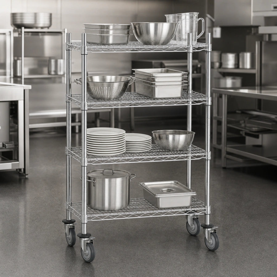 Four Adjustable Wire Shelves