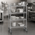 Thumbnail image #3 for 18 x 36 Inch 4-Shelf Chrome Wire Stem Caster Cart with Polyurethane Casters