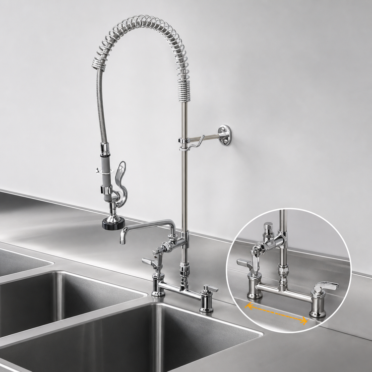 Product image #3 for EasyInstall Deck-Mount Pre-Rinse Unit with 12-Inch Swing Spout and Add-On Faucet
