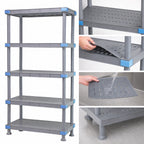 Thumbnail image #3 for Quantum Millenia QP215486SS-5 54"W x 21"D x 86"H Gray Polymer Starter Shelving Unit, 5 Solid Shelves, 2,000 lb. Capacity
