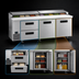 Thumbnail image #3 for Hoshizaki Steelheart PR93B-D2 93-Inch Three-Section Pizza Prep Table with 2 Doors and 2 Drawers