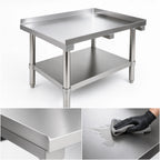 Thumbnail image #3 for Klinger's Trading ES3030.5 30.5-Inch x 30-Inch Stainless Steel Equipment Stand, 18-Gauge Top, 2-Inch Up-Turn, Adjustable Undershelf